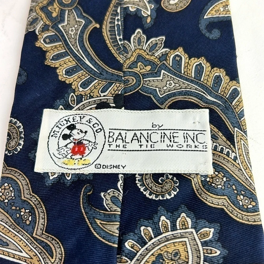 Mickey & Co. Disney Silk Paisley Blue Mickey Mouse Neck Tie